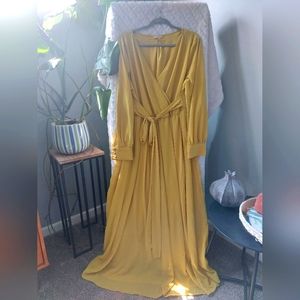 Yellow chiffon dress